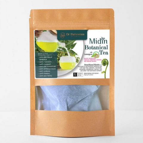 MIDIN BOTANICAL TEA WITH LEMONGRASS (15 sachets/teabags in ZIPLOCK BAG)