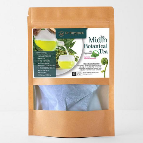 MIDIN BOTANICAL TEA WITH PEPPERMINT (15 sachets/teabags in ZIPLOCK BAG)