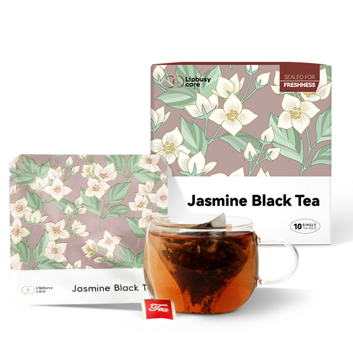 Premium Organic Jasmin Black Tea Bags – 20 Pyramid Fresh
