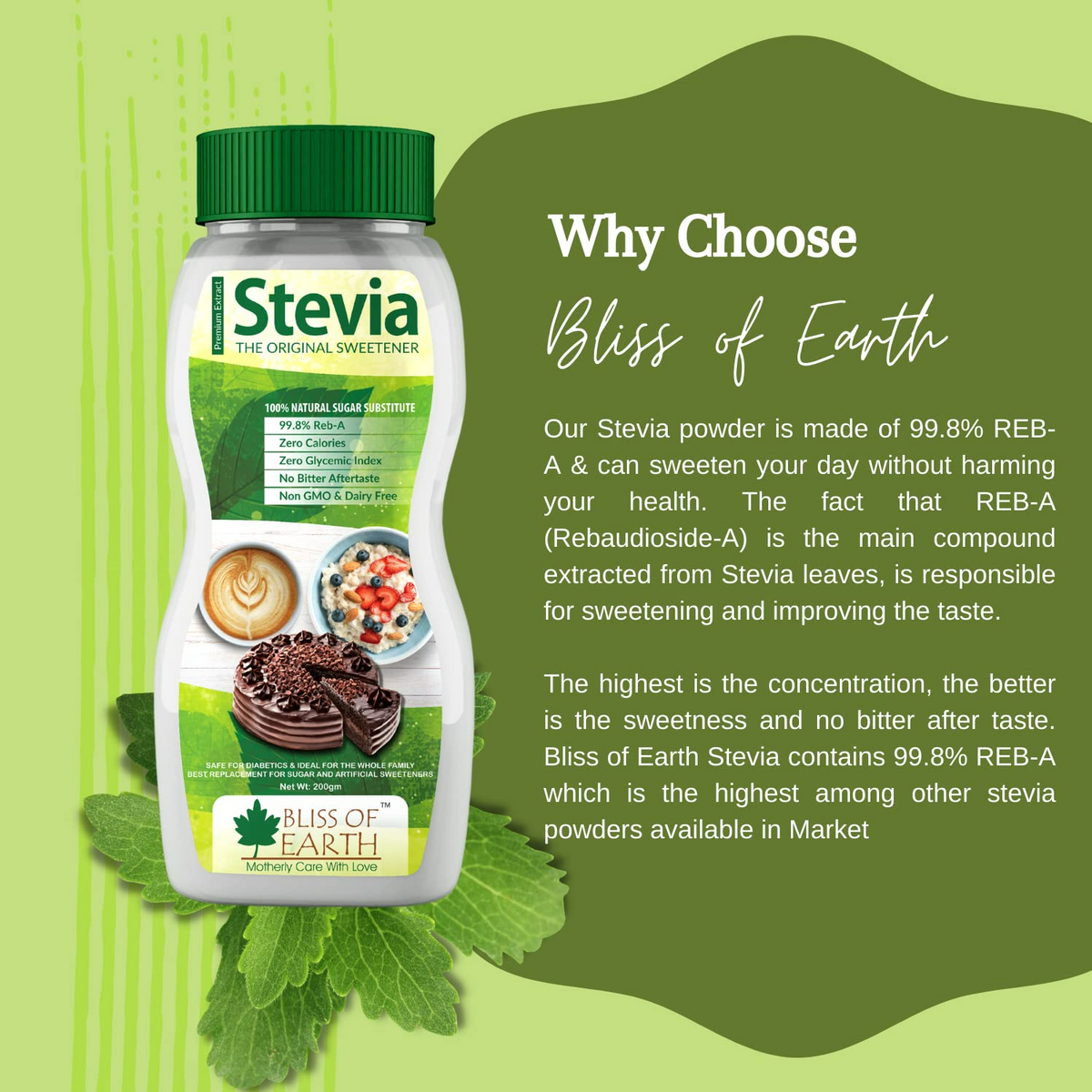 SO SWEET Stevia Powder 1Kg Sugarfree Zero Calorie Natural Sweetener