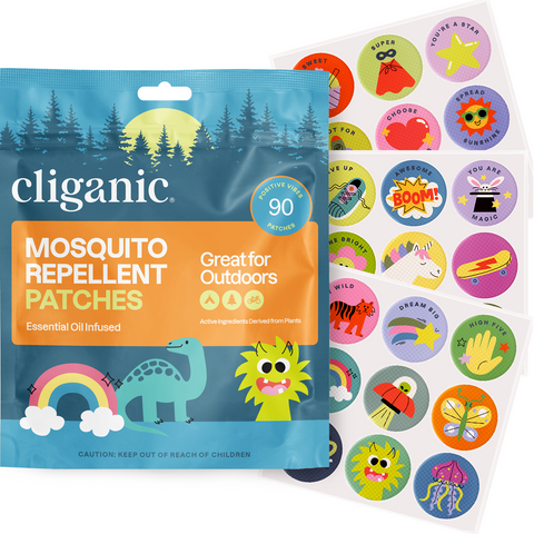 Cliganic Mosquito Repellent Patches - Kids Positive Vibes, 90ct