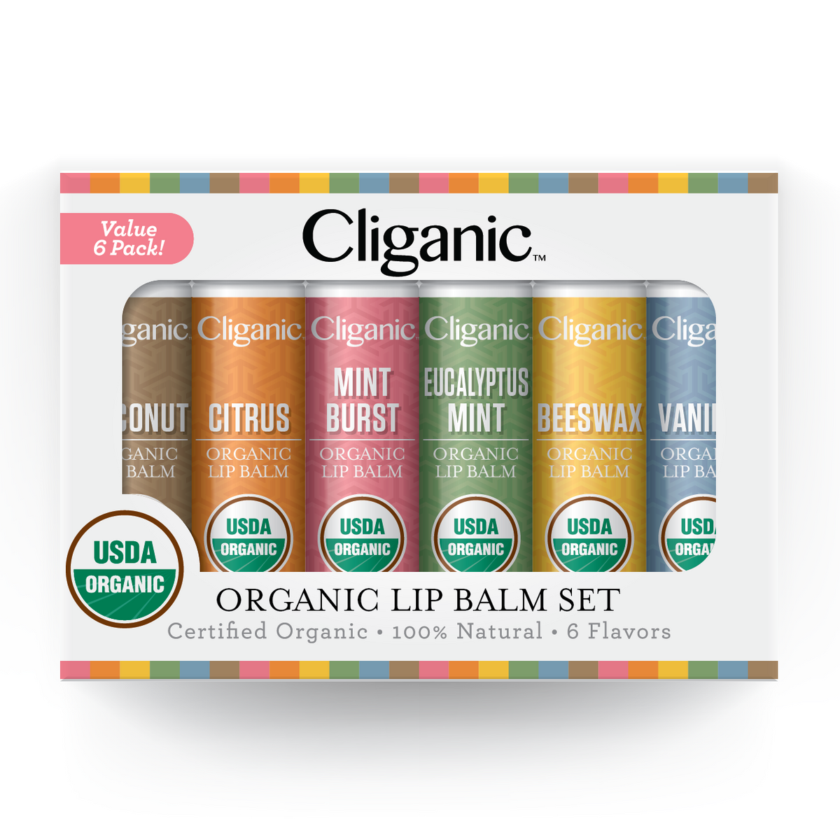 Cliganic Organic Lip Balm Set, 6 Pack  Arabian Organics