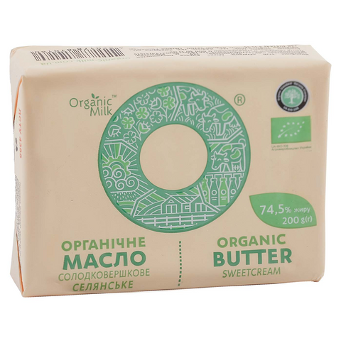 Organic sweetcream butter, fat content 74,5% wt 200g.
