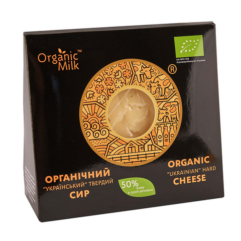 Organic hard cheese Ukrainian, fat content 50%, 300g