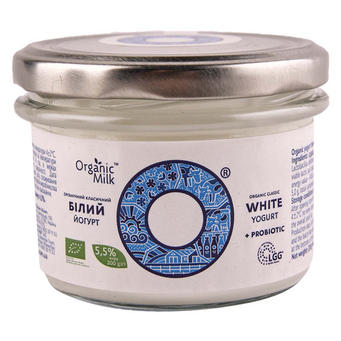 Organic yogurt white, fat content 5,5%, 200g
