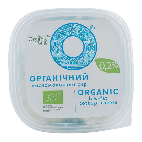 Organic cottage cheese, fat content 0,2%, 300g