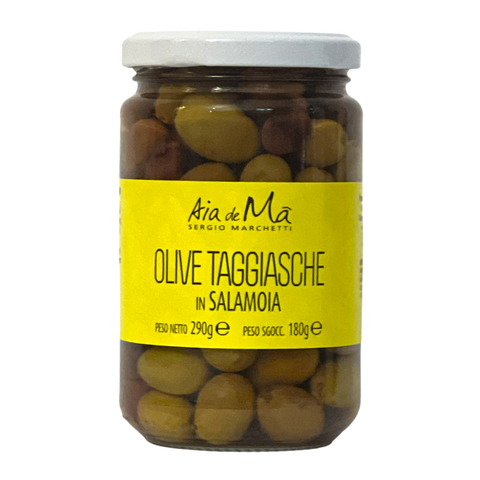 Olive Taggiasche in Salamoia - Taggiasca Olives in Brine - 190g