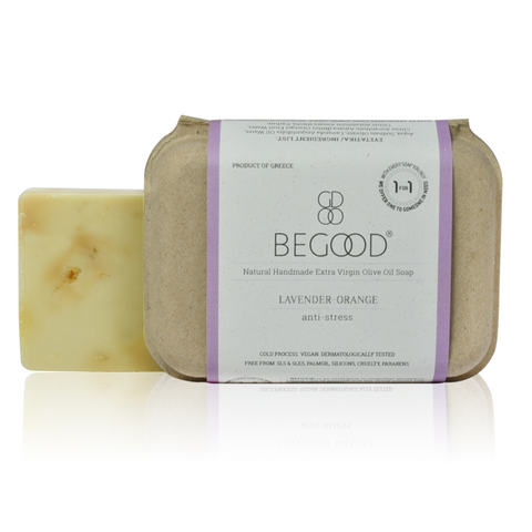 BEGOOD Natural Handmade Extra Virgin Olive Oil Soap - Lavender, Orange (anti-stress) / 100g