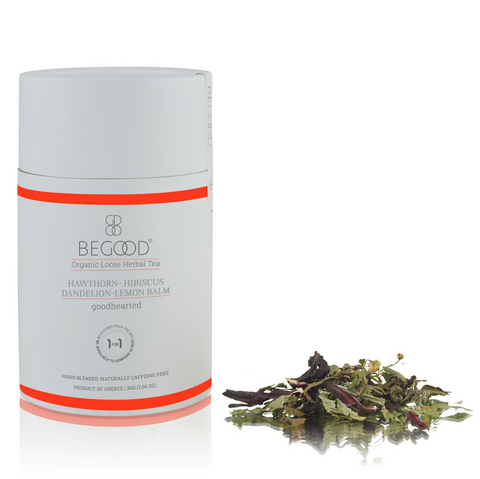 BEGOOD Organic Loose Herbal Tea - Goodhearted (Hawthorn- Hibiscus- Dandelion- Lemon Balm) / 30g