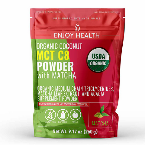 Organic Coconut MCT C8 Powder with Matcha