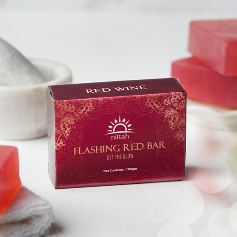 Nittah Flashing Red Bar 100g- Redwine Soap - Get the Glow - Anti-Inflammatory Cleanse & Skin Moisturizer