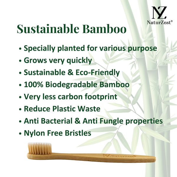 NaturZest Bamboo Toothbrush – Kids – C Handle