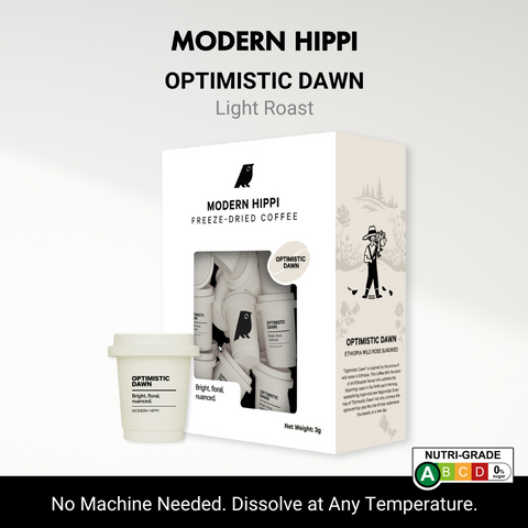 Modern Hippi Optimistic Dawn Light Roast Coffee (3g x 24) | Freeze-Dried Coffee | Specialty Beans | No Machine Needed