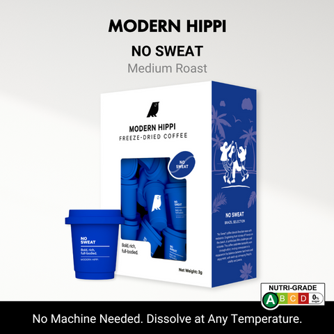 Modern Hippi No Sweat Medium Roast Coffee (3g x 24) | Freeze-Dried Coffee | Specialty Beans | No Machine Needed