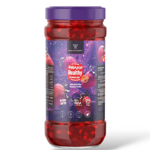 Healthy & Tasty Strawberry Jam 360gm, 100% Keto, Vegan, Natural Pectin, Sugar Free, Non GMO, Gluten Free