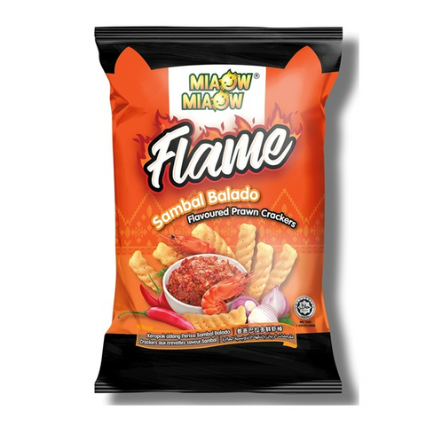 Miaow Miaow Flame Sambal Balado Flavoured Prawn Crackers