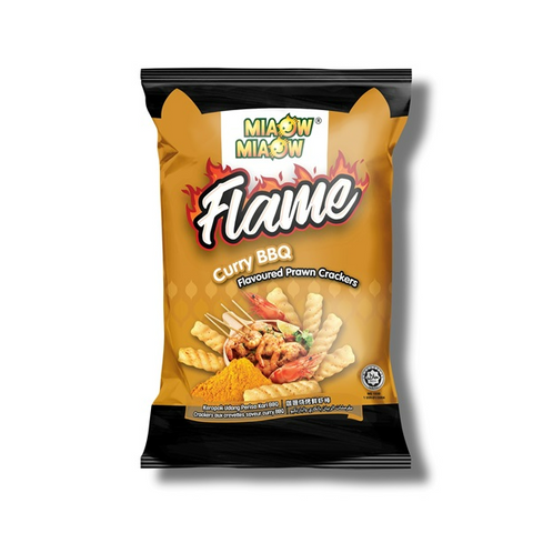 Miaow Miaow Flame Curry BBQ Flavoured Prawn Crackers