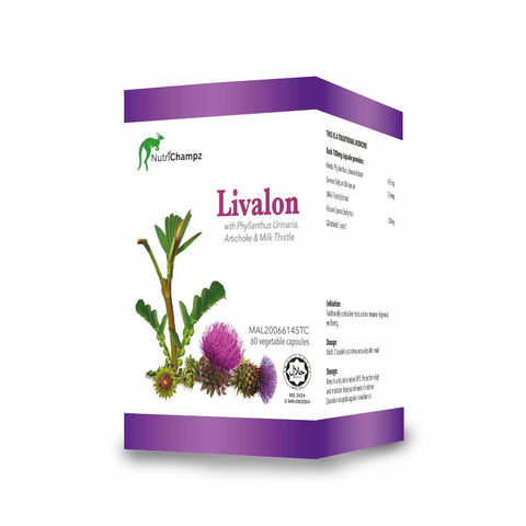 Nutrichampz Livalon Phyllanthus Urinaria Artichoke & Milk Thistle in 60 Vegetable Capsules
