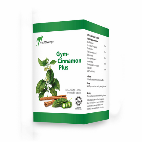 Nutrichampz Gym-Cinnamon Plus Kudzu Extract Fenugreek Extract & Bitter Melon Extract in 60 Vegetable Capsules