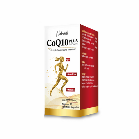 Naturell CoQ10 L-Carnitine & Vitamin E in 30 Vegetable Capsules