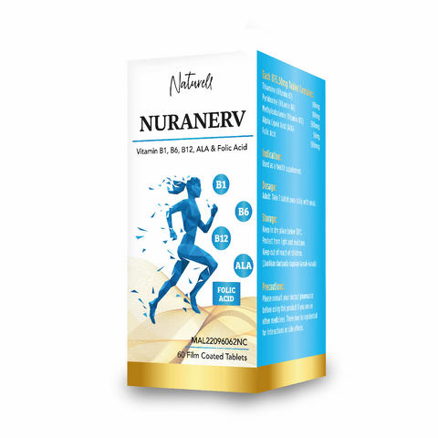 Naturell Nuranerv Vitamin B1 Vitamin B6 Vitamin B12 Alpha Lipoic Acid & Folic Acid in 60 Tablets