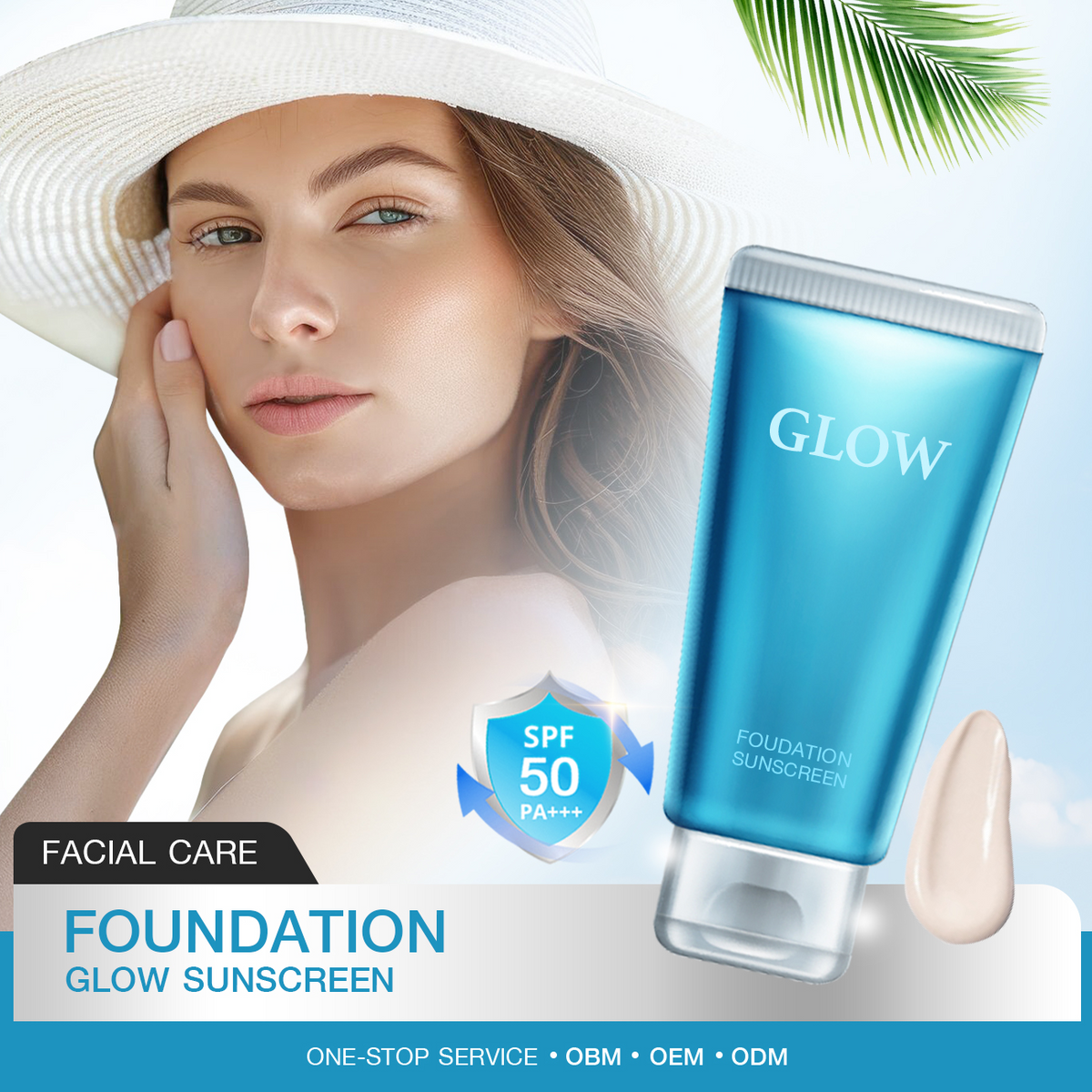 (OEM) FOUNDATION GLOW SUNSCREEN SPF50 PA+++ PROTECTION FROM UVA, UVB ...