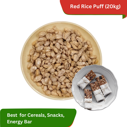 Red Rice Puff | Best for Healthy Breakfast Cereals, Snacks and Energy Bar.