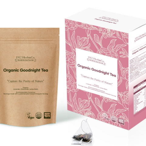 1912Herb&Co. Organic Goodnight Tea (This version maintains clarity and conciseness, emphasizing both the organic quality and the tea's sleep-promoting benefits.)