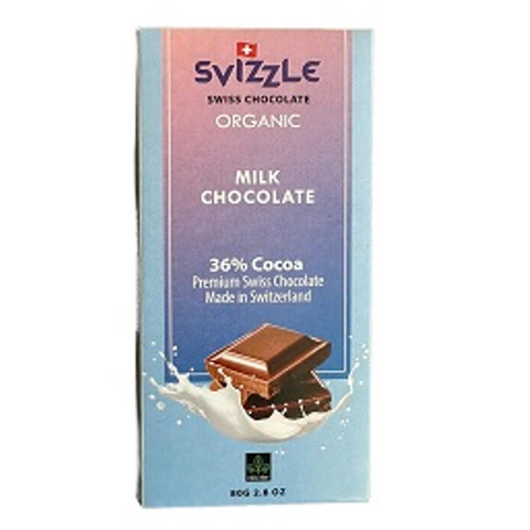 SVIZZLE SWISS ORGANIC MILK CHOCOLATE