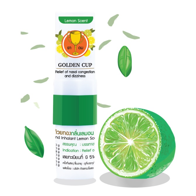 Lemon Inhaler Golden Cup Inhaler Lemon Scent – Arabian Organics
