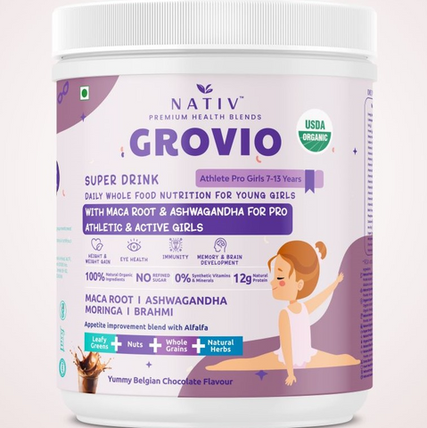 GROVIO USDA ORGANIC KIDS SUPER MILK - ATHLETIC PRO GIRLS - 7 TO 13 YEARS