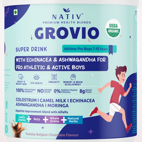 GROVIO USDA ORGANIC KIDS SUPER MILK - ATHLETIC PRO BOYS - 7 TO 13 YEARS