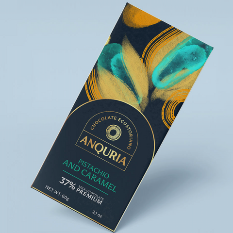 Milk chocolate with pistachio and caramel