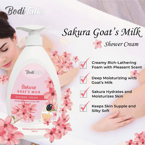 BodiTalks Sakura Goat's Milk Shower Cream 1000ml