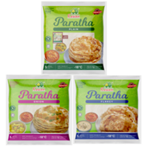 Kawan Plain Paratha, Kawan Onion Paratha, Kawan Flakey Paratha