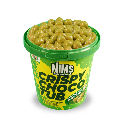 NIMS CRISPY CHOCO TUB 140gm MALT COCO BALL WITH PISTACHIO SAUCE