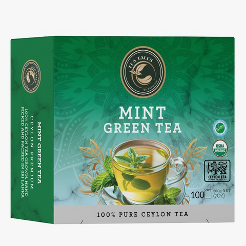 ORGANIC GREEN TEA BAGS WITH MINT