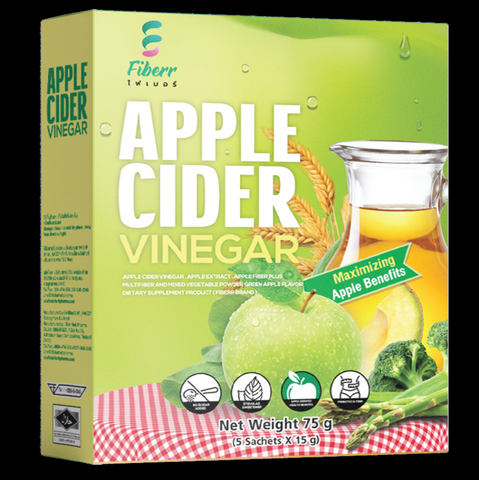 Apple Cider Vinegar , Apple Extract , Apple Fiber PLUS Multifiber and Mixed Vegetable Powder Green Apple Flavor Dietary Supplement Product ( Fiberr Brand )