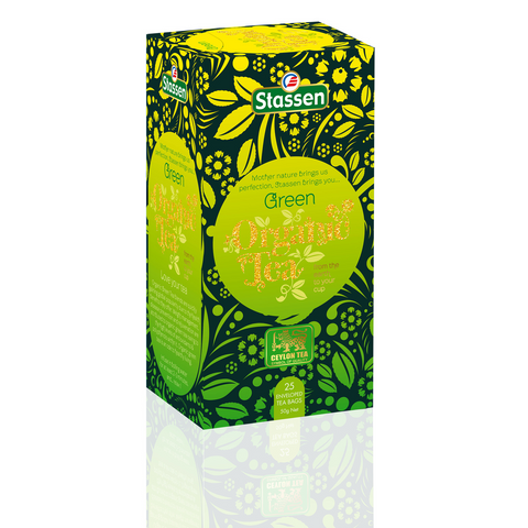 PURE CEYLON ORGANIC GREEN TEA - 25 PAPER ENVELOPE TEA BAGS