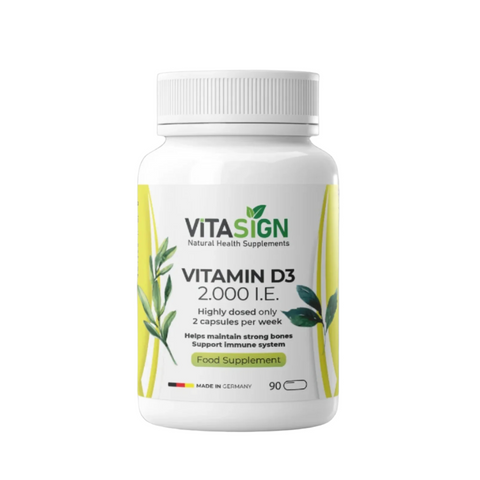 ViTASIGN Vitamin D3 2,000 IU, 90 Capsules – Bone & Immune System Support