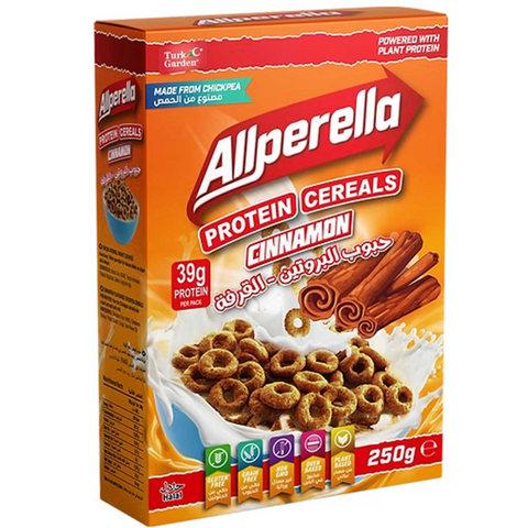Allperella Cinnamon Flavored Protein Cereal 250g | Chickpea-Based Plant Protein