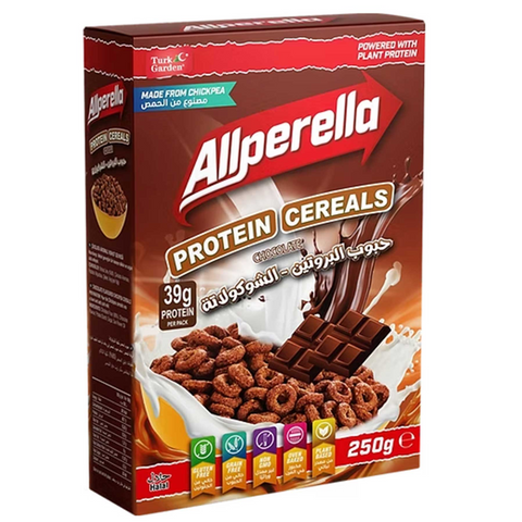 Allperella Chocolate Flavored Protein Cereal 250g | Chickpea-Based Plant Protein
