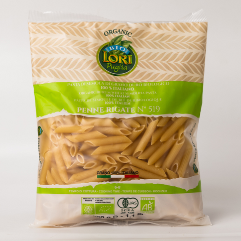 ORGANIC ITALIAN PASTA - PENNE RIGATE BIO LORI