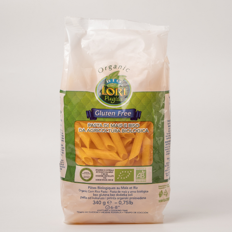 ITALIAN ORGANIC GLUTEN-FREE PENNE RIGATE – CORN & RICE | BIO LORI