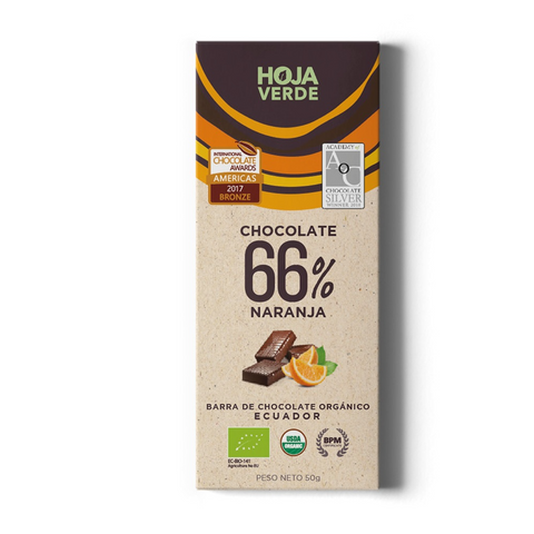 HOJA VERDE CHOCOLATE 66% NARANJA (ORANGE)