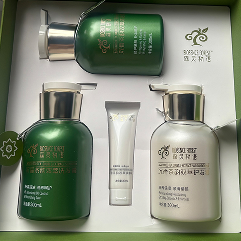 Biosence Forest Agarwood Tea Double-Extract Hair and Body Care Gift Set