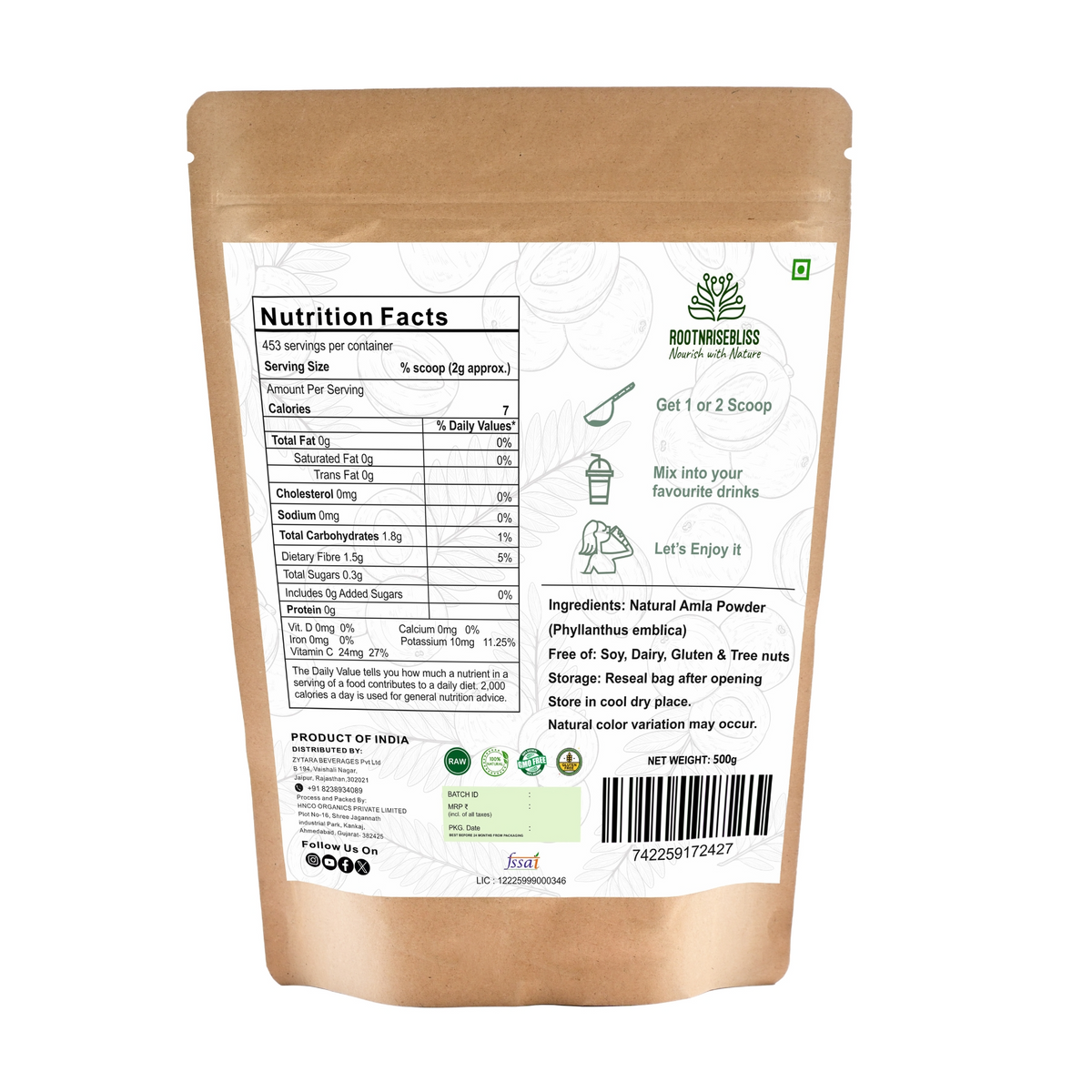 ROOTNRISEBLISS 100% Pure and Natural Amla Powder – Arabian Organics