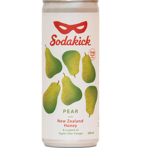 Sodakick Pear with Honey and a splash of Apple Cider Vinegar Sidekick Soda , New Zealand