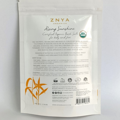Znya Organics - USDA Organic Rising Sunshine Bath Salt (50 g.)