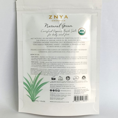 Znya Organics - USDA Organic Natural Green Bath Salt (50 g.)